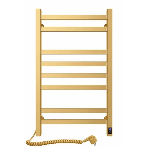 Avangard 480x800 Sensor left-hand heated towel rail with timer, matte gold 