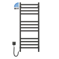 Електрична рушникосушарка NAVIN Авангард 480х1200 Sensor з Wi-Fi, лівобічна з таймером, чорний муар