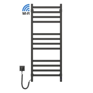 Електрична рушникосушарка NAVIN Авангард 480х1200 Sensor з Wi-Fi, лівобічна з таймером, чорний муар