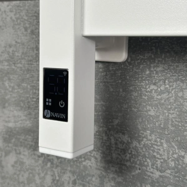 Электрический полотенцесушитель NAVIN Largo 1100х500 Sensor с Wi-Fi, широкий левосторонний, белый бархат
