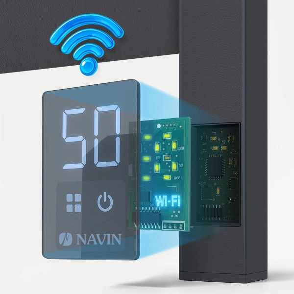Рушникосушка Largo 500х1200 Sensor з Wi-Fi, правобічна з таймером, чорний муар
